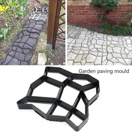 PCS DIYコンクリートレンガプラスチック型パスメーカー再利用可能なセメントストーンデザインペーバーウォーク庭の庭の家