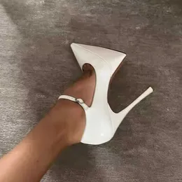 Klädskor liyke sexig spetsig tå poldans superhög klackar skor för kvinnor plattform pumpar vit patent läder kvinnlig vårstilett