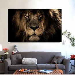 Animais Africanos grandes leões enfrentam pinturas de lona nos pôsteres de arte da parede e imprime as imagens de arte de Lions para a sala de estar cuadros