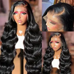 Brazilian Hair 250% HD Transparent Body Wave Lace Front Wig 360 Water Wave Ready To Wear Glueless 13X4 Lace Frontal Wig Synthetic for Women