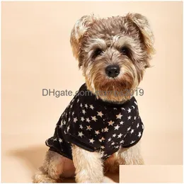 Dog Apparel Pet Super Soft Puppy Plover Star Pattern Print Thickened Sweatshirt Outfit Drop Delivery Home Garden Supplies Dh6Vo