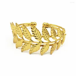 Bangle 1 PCS 40 42mm Fashion Metal Copper Gold / Silver Color Plant Leaf Braccialetti per le donne