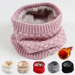 Halsdukar vinter halsduk för kvinnor barn baby varm bomull borsta stickad hals varmare cirkel skidklättring halsduk