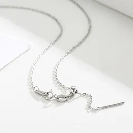 Łańcuchy 1 mm cienki 925 srebrny łańcuch krzyżowy przesuwany naszyjnik Choker kobiet biżuteria Kolye Ketting 45 cm 18In