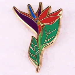 Brosches Bird of Paradise Badge Plant Flower Emamel Pin Brooch smycken ryggsäck dekorera