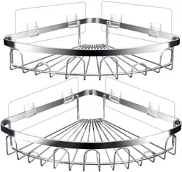 バスルームの棚バスルームシェルフステンレススチールコーナーシャワーシェルフフック付きバスルーム保管棚なしバスルームアクセサリー230422