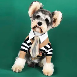 Striped Pet Jacket Clothing Classic Printed Design Puppy Sweater Apparel Schnauzer Bulldog Teddy Dog Clothes Coat296F
