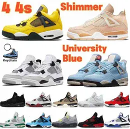 Top Quality 4 Men Basketball Shoes 4s Sneakers University Blue Shimmer Tour Yellow Fire Red White Oreo Thunder Black Cat Bred