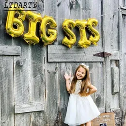 Party Decoration 6pcs 16inch Big Sis Bro Lettering Balloons Baby Announcement Brother Or Sister Background