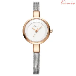 Relógios de pulso Kimio Quartz Diamond Wrist Watch Alloy Rose Gold Gold Women Bracelet Dress Woman Women Watches Ladies KW6115