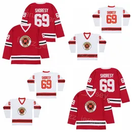 Movie College 69 Shores Hockey Jersey Series Irish Letterkenny Team Color Away Red All Stitched University Breathable Pure Cotton Pullover HipHop University