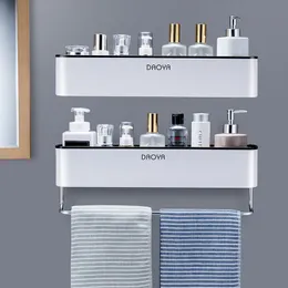 Półki łazienkowe WC Shelf Prysznic Caddy Organizator ścienny szampon z ręcznikiem Brak wiercenia Kuchnia Wanna Magazynowa Akcesoria łazienkowe 230422