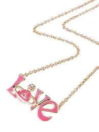 Nanaspace Love English Letter Paint Paint Rose Red Modern Punk Gold Plated Occlate Mornlace Cluclaric