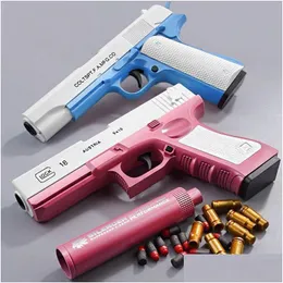 Gun Toys Pistole Manual Eva Soft Foam Dart Shell Ejection Blaster Toy Firing With Silencer For Children Kid Adt Cs Fighting Boys Birt Dhtjt
