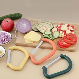 Fatiador de frutas portátil, ferramenta para salada, portátil, criativo, batata, tomate, pepino, cortador de frutas, banana, presunto, cozinha, ferramentas de vegetais q765