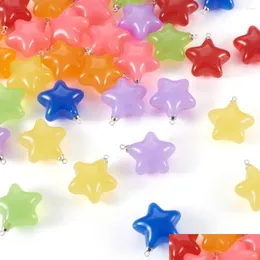 Biżuteria Naszyjniki 42PCS Star Acryl Charms Kawaii Wiselanty do biżuterii produkcyjne Bransoletka DIY Bransoletka Memorial Childre DH3of