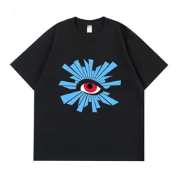 Küçük Moda Marka Gözleri Graffiti Baskı Sokak Moda Hip Hop Tasarım Kısa Kollu Gevşek Pamuk High Street T-Shirt Unisex