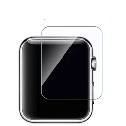 Skärmfilmer för Apple Watch Transparent Tempered Glass 45mm 41mm 42mm 38mm 44mm 40mm Series 7 6 5 4 3 2 1 9H Hårdhet Anti-Scratch Screen Protector