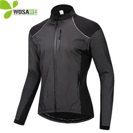 WOSAWE Winter Thin Thermal Fleece Cycling Jacket Men's Warm MTB Bike Clothing Sportswear Windbreaker Water Repellent Sports C291K