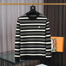 Men's Designer Sweater Embroidered Badge Logo Hoodie Black and White Stripe Sweater Sweater Sweater Couple Size M-3XL New Clothes