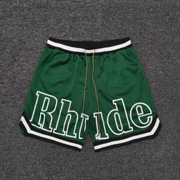Designer Clothing Rhude 2022ss Classic Printed Mesh Sports Shorts Couples Joggers Sportswear Beach Fiess Outdoor for Sale