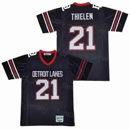 Fotboll Detroit Lakes Jersey High School 21 Adam Thielen All Stitched University Breattable College Retro Team Black Moive Pure Cotton Pullover Hiphop Uniform