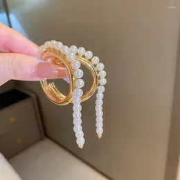 Dangle Earrings Golden C Shaped Womens Hoop 2023 Luxury Pearl Earings Fashion Jewelry Trendy Gift Des Boucles D'oreilles