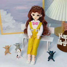 Dolls 30cm Bjd Doll Full Set 1 6 Multi Joint Dress Up 3D Eyes Fashion Princess Children Birthday Girls Diy Play House Toys 231122