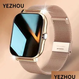Orologi intelligenti Yezhou Reloj Inteligente Bracciale Tra Orologio per telefono con chiamata Bluetooth Impermeabile Uomo Donna Cardiofrequenzimetro Drop D Dhzyu