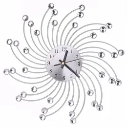 Высокое качество 3D бриллианты цветок металлические настенные часы в европейском стиле бесшумные ослепительные настенные часы для гостиной домашний офис декор C42239j