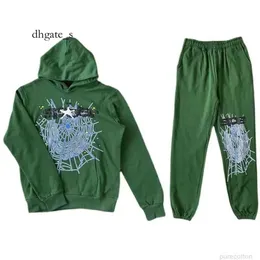 DHGATE SP5der Tracksuit Designer Fashion Clothing Mens Tracksuits Sp5der 5555555 Hunter Hoodie Spider Web Pant Bodysuit Set