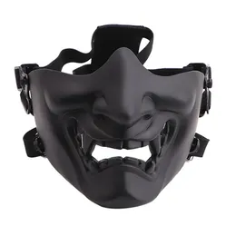 Scary Smiling Ghost Half Face Mask Shape Adjustable Tactical Headwear Protection Halloween Costumes Accessories Cycling Face Mas230j