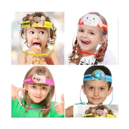 Maschere per feste Bambini Cartoon Visiera Anti-Fog Isolamento Maschera Fl Protettivo Trasparente Protezione per animali domestici Splash Goccioline Drop Deliv Dhgda