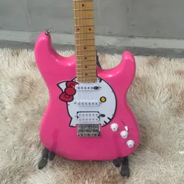 Pink Guitar HEIIO Ki -ty Free Ship Have Stock Popular pink st