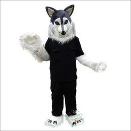 High quality Police Gray Wolf Cartoon Mascot Costume Halloween Christmas Fancy Party Dress Cartoon Character Suit Carnival Unisex Adults Outfit