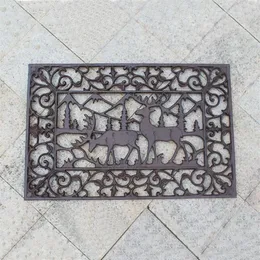 Cast Iron Doormat Dekorativ dörrmatta rektangel älgälg.