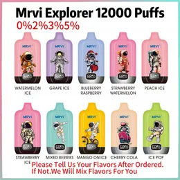 Original Hot MRVI Explorer 12000 Puffs Einweg-Vape 12K mit Display 22 ml 10 Geschmacksrichtungen 0% 2% 3% 5% E-Zigaretten kostenloser Versand in die EU