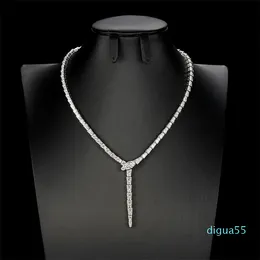 Дизайнерское змеиное ожерелье для женщин в форме полного бриллианта, женское ожерелье-цепочка, высококачественные ювелирные аксессуары для танцевальных вечеринок