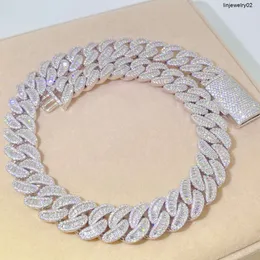 Naszyjniki wiszące jsyh biżuteria luksus Hip Hop 18 mm lodowany srebrny srebrny mężczyzna łańcuch Diamond vvs1 moissanite kubańska łańcuch linków