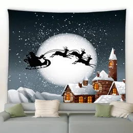 Tapestries Merry Christmas موضوع Tapestry Fashion Xmas Santa Claus Bell Bell Funcy Holiday Holiday Tapestry لغرفة النوم 231122