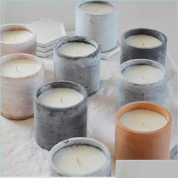Candle Holders Candle Holders Round Vessel Cement Cup Sile Mod Concrete Jar Candlestick Plaster Pen Holder Mold Drop Delivery 2022 Hom Dhy6F