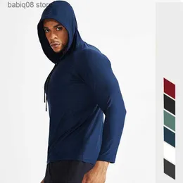 Spor Salonu Giyim Erkekler Açık Mekan Fitness Tişört Hoodies Hızlı Kuru Spor Gömlek Erkekler Top Spor Salonu Eğitim Egzersiz Erkek Kazak Giysileri 571 T230422