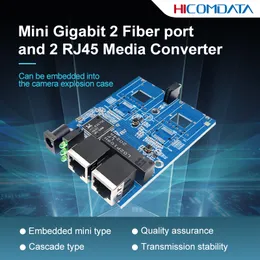 Hicomdata 미니 기가비트 2 섬유 포트 및 2 RJ45 미디어 변환기