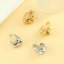 Hoop Earrings Stainless Steel V Shape Gold Color Silver For Women Geometric Ear Rings Fashion In Korean