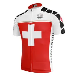 Mężczyźni 2017 Cycling Jersey Szwajcaria Szwajcarska Czerwona Ostra Rower Zebrana Mountain Road Mtb Ropa Ciclismo Maillot Riding Pro Racing Team No249k