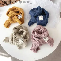 Scarves Kids Scarf Autumn Winter Korean Fashion Children's Knitting Baby Bib Wool Knitting Winter Versatile Female Warm Girl BoyL231122