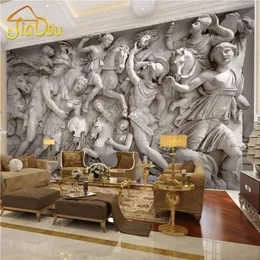 Intero- Personalizzato 3D Po Carta da parati Europea Retro Romana Statue Arte Murale Ristorante Soggiorno Divano Fondali Carta da parati 262a