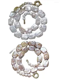 Ciondoli Z12966 Collana con perle rotonde con moneta quadrata lavanda bianca da 18" 18 mm lustro