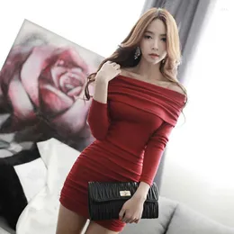 Casual Kleider 2023 Frühling Frauen Slash Neck Mini Damen Kleid Club Wear Sheer Geburtstag für Sommer Sexy Langarm Jurken