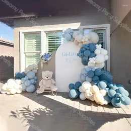 Parti dekorasyon okyanus mavi balonlar çelenk bej beyaz balon kemer vaftiz çocuk doğum günü bebek duş dekor düğün hava küre küre